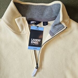 Lands' End Yellow Zip Up Sweater Cozy and Durable